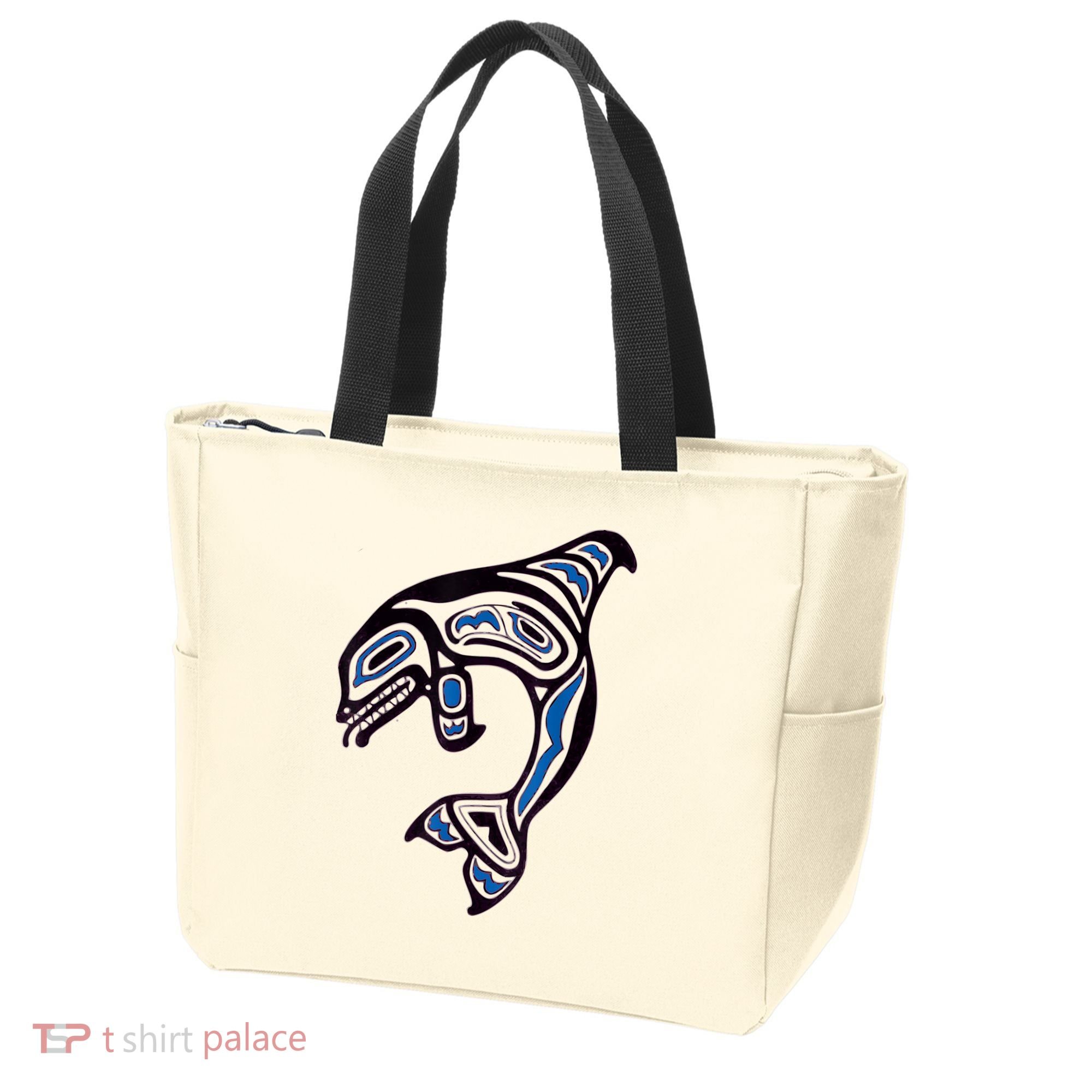 Killer Whale Orca Pacific NW Native American Indian Tote Bag