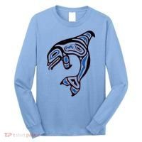 Killer Whale Orca Pacific NW Native American Indian Long Sleeve Shirt thumb 0