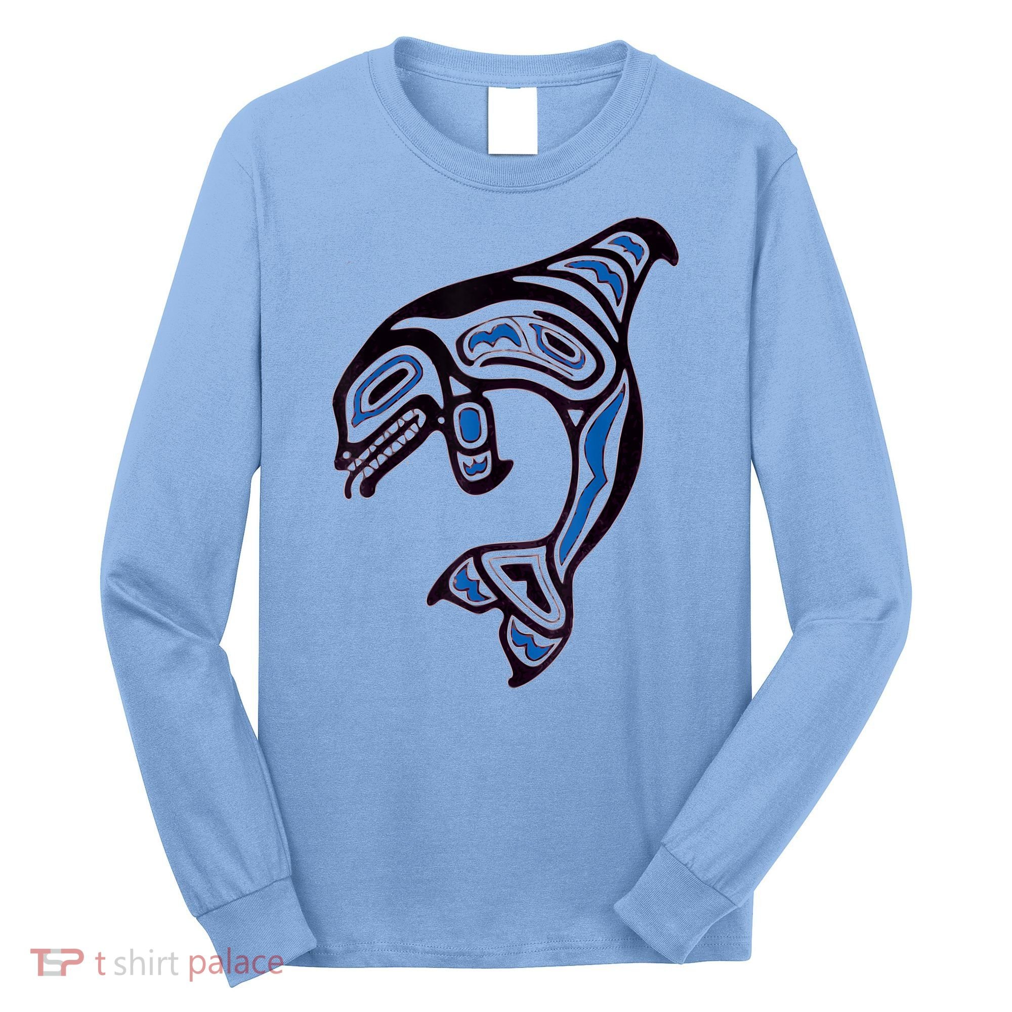 Killer Whale Orca Pacific NW Native American Indian Long Sleeve Shirt