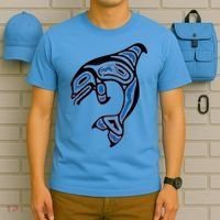 Killer Whale Orca Pacific NW Native American Indian T-Shirt thumb 5
