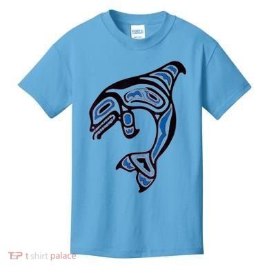 Killer Whale Orca Pacific NW Native American Indian Kids T-Shirt