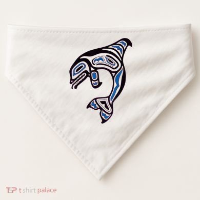 Killer Whale Orca Pacific NW Native American Indian USA-Made Doggie Bandana