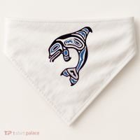 Killer Whale Orca Pacific NW Native American Indian USA-Made Doggie Bandana thumb 0
