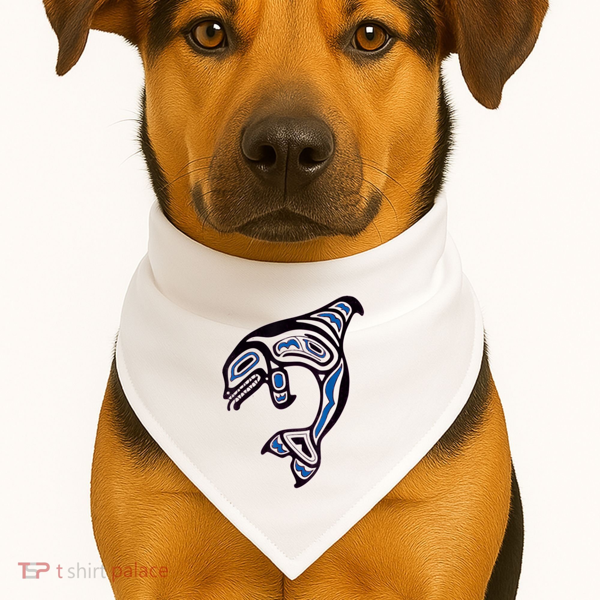 Killer Whale Orca Pacific NW Native American Indian USA-Made Doggie Bandana