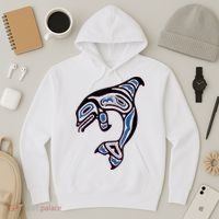 Killer Whale Orca Pacific NW Native American Indian Hoodie thumb 3