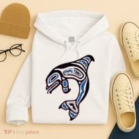 Killer Whale Orca Pacific NW Native American Indian Hoodie thumb 4