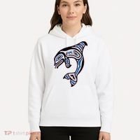 Killer Whale Orca Pacific NW Native American Indian Hoodie thumb 5