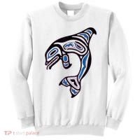 Killer Whale Orca Pacific NW Native American Indian Sweatshirt thumb 0
