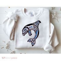 Killer Whale Orca Pacific NW Native American Indian Sweatshirt thumb 2