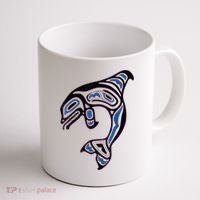 Killer Whale Orca Pacific NW Native American Indian Coffee Mug thumb 1
