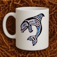 Killer Whale Orca Pacific NW Native American Indian Coffee Mug thumb 2