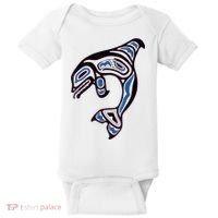 Killer Whale Orca Pacific NW Native American Indian Baby Bodysuit thumb 0