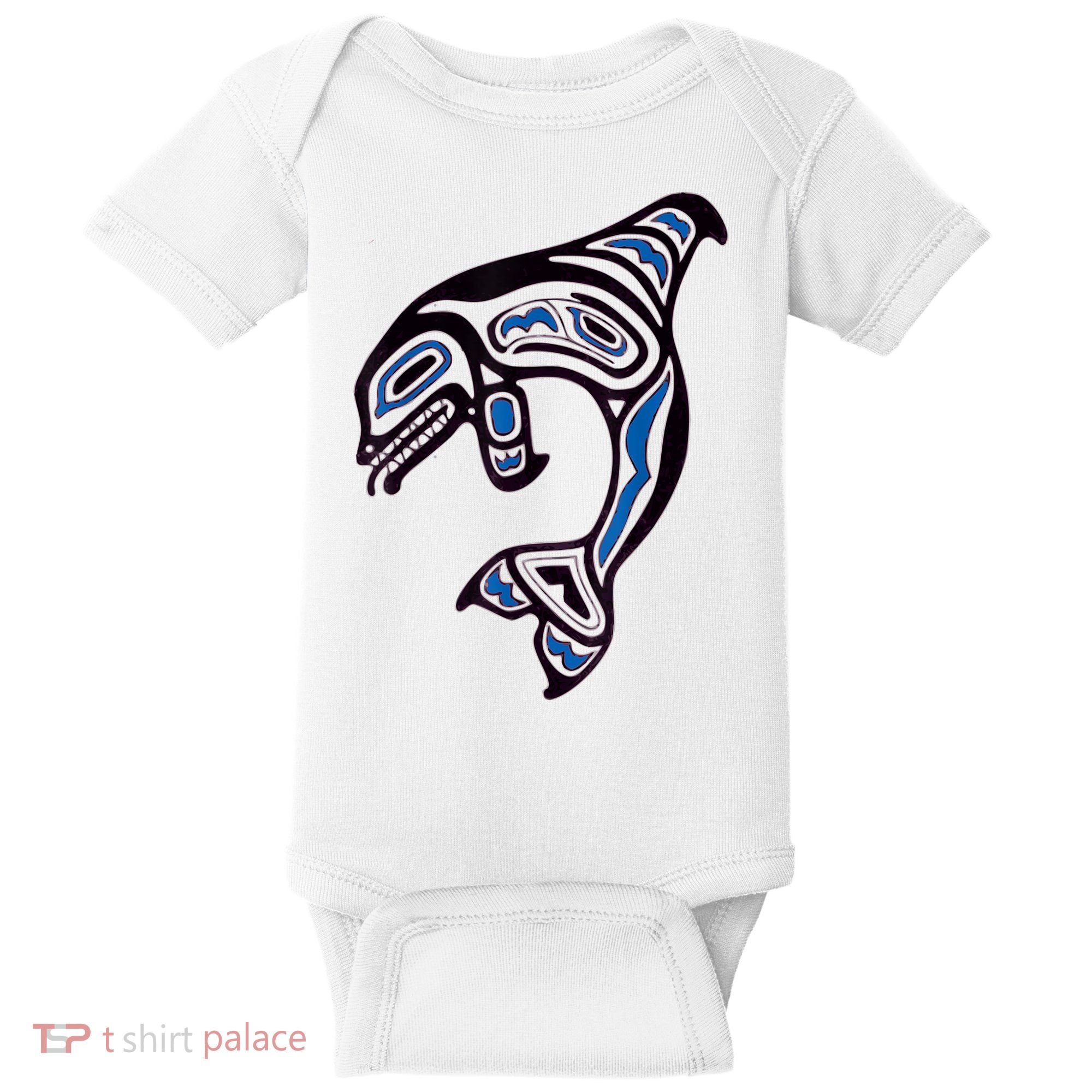 Killer Whale Orca Pacific NW Native American Indian Baby Bodysuit