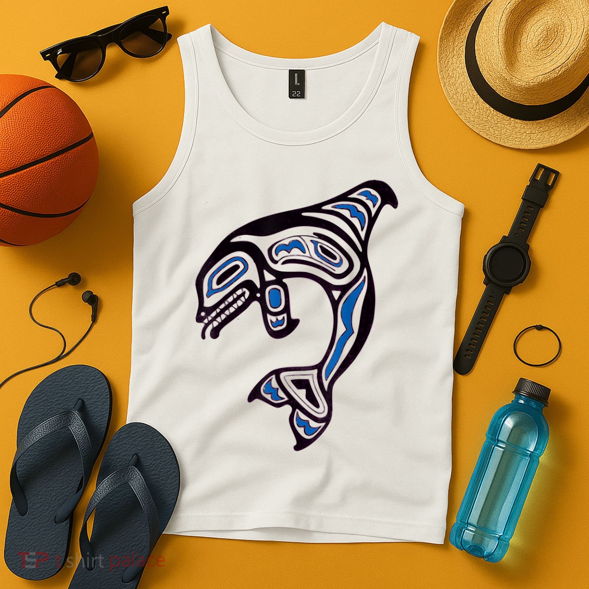 Killer Whale Orca Pacific NW Native American Indian Tank Top