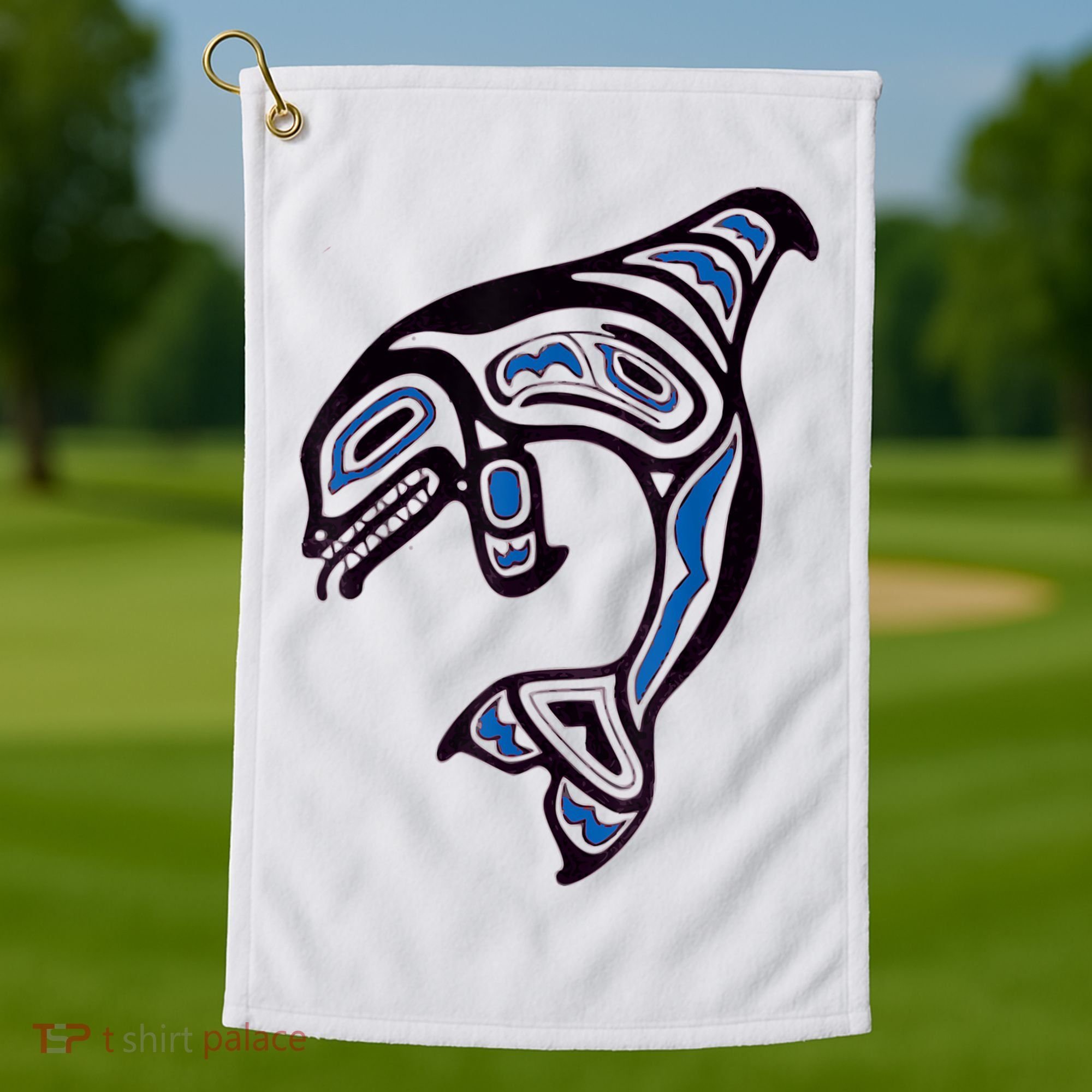 Killer Whale Orca Pacific NW Native American Indian Golf Towel
