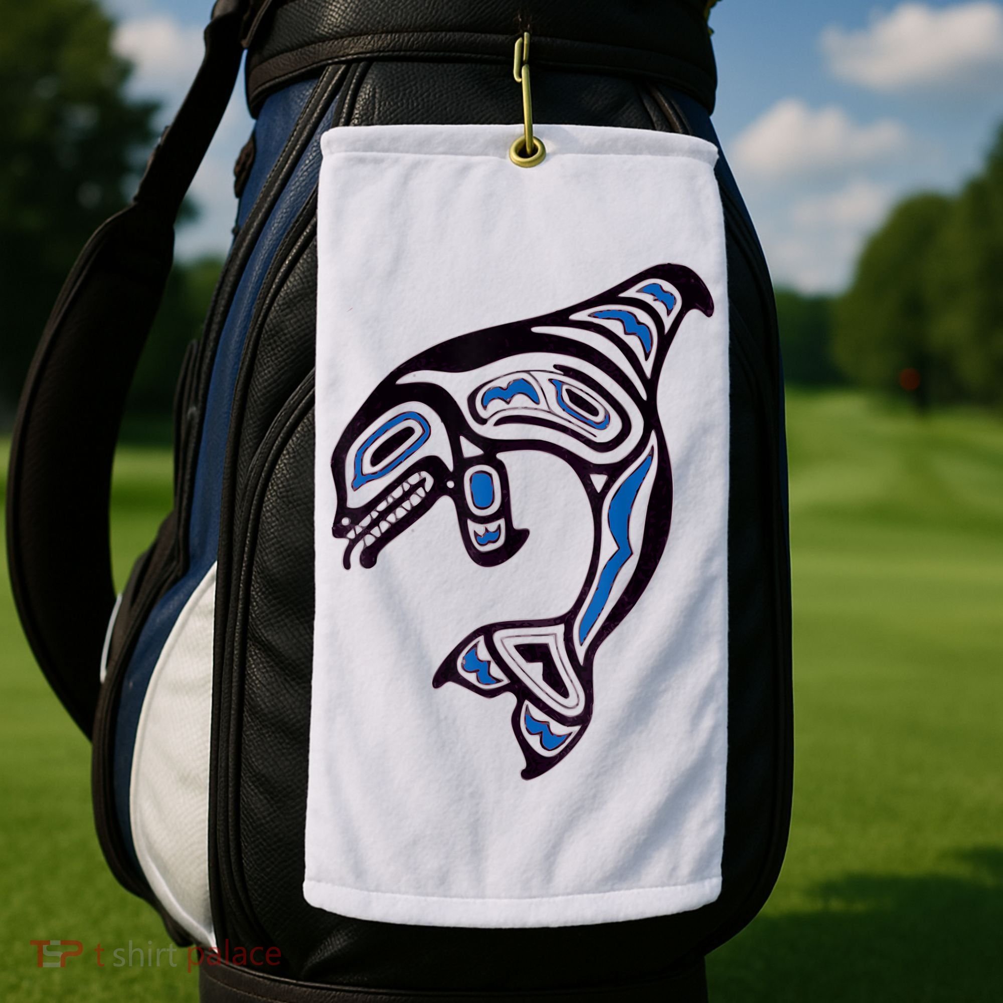 Killer Whale Orca Pacific NW Native American Indian Golf Towel