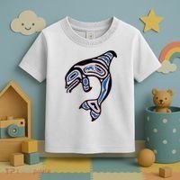 Killer Whale Orca Pacific NW Native American Indian Toddler T-Shirt thumb 3