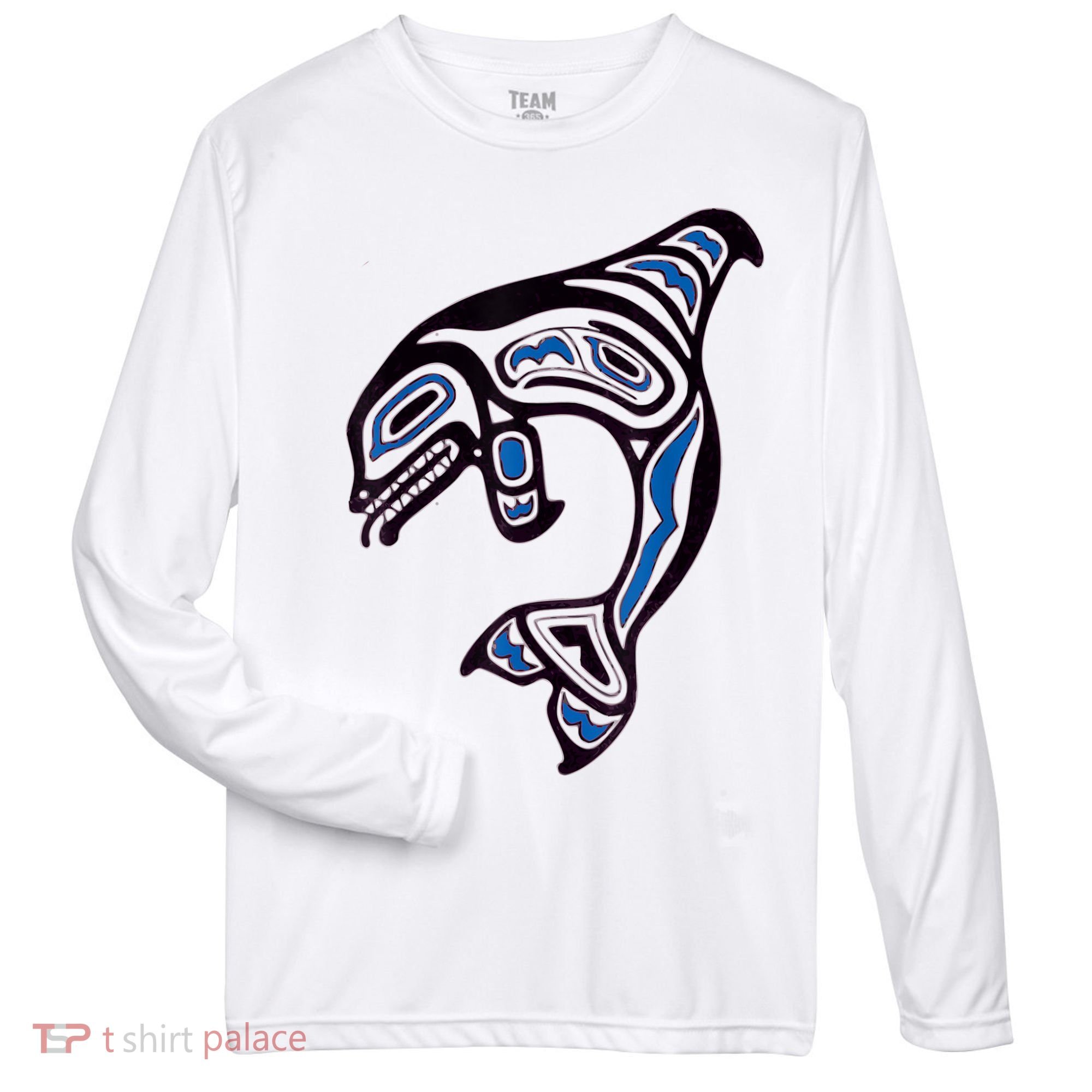 Killer Whale Orca Pacific NW Native American Indian Zone Performance Long-Sleeve T-Shirt
