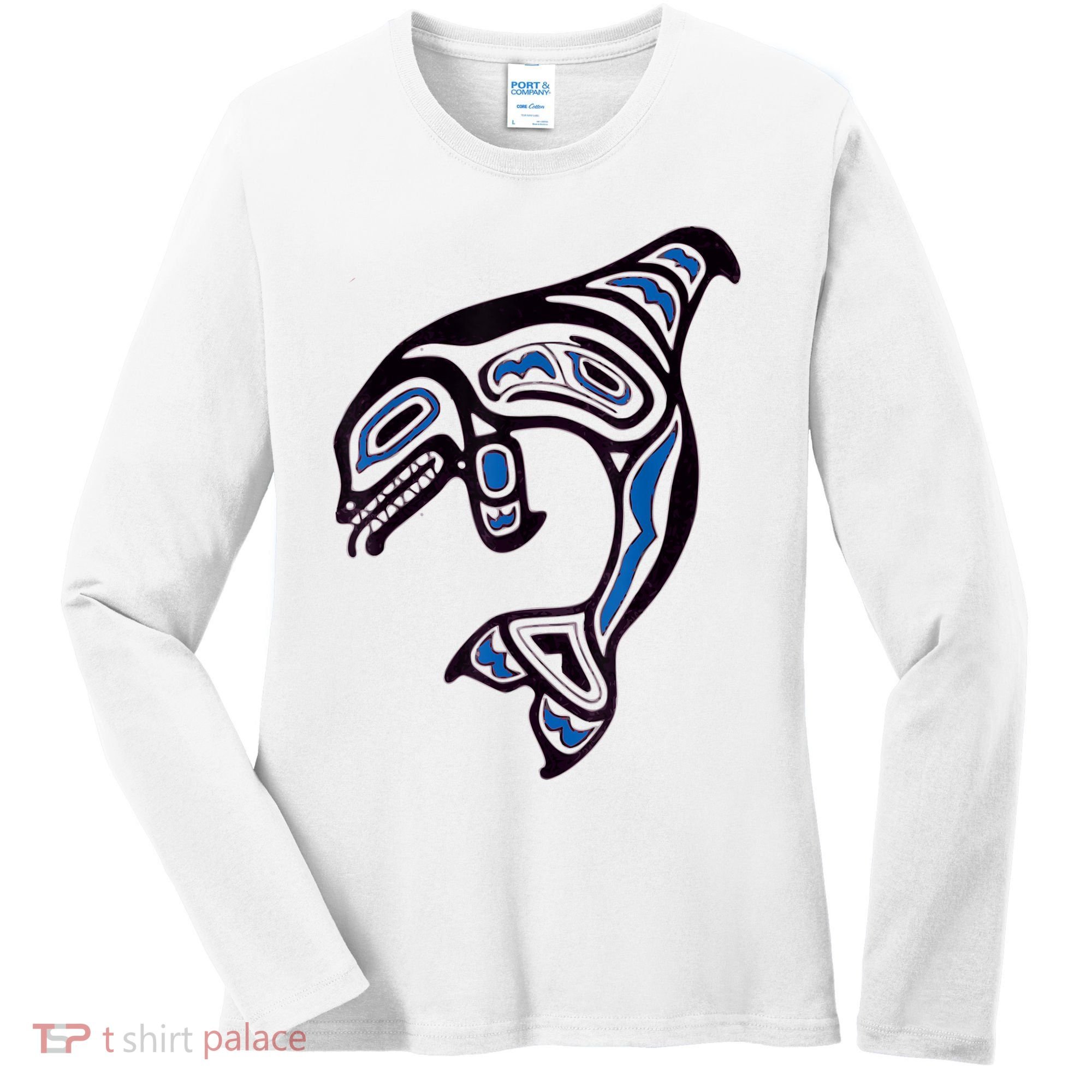 Killer Whale Orca Pacific NW Native American Indian Women's Long Sleeve Shirt