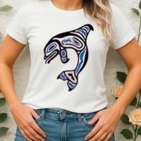 Killer Whale Orca Pacific NW Native American Indian Women's T-Shirt thumb 2