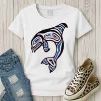 Killer Whale Orca Pacific NW Native American Indian Women's T-Shirt thumb 3