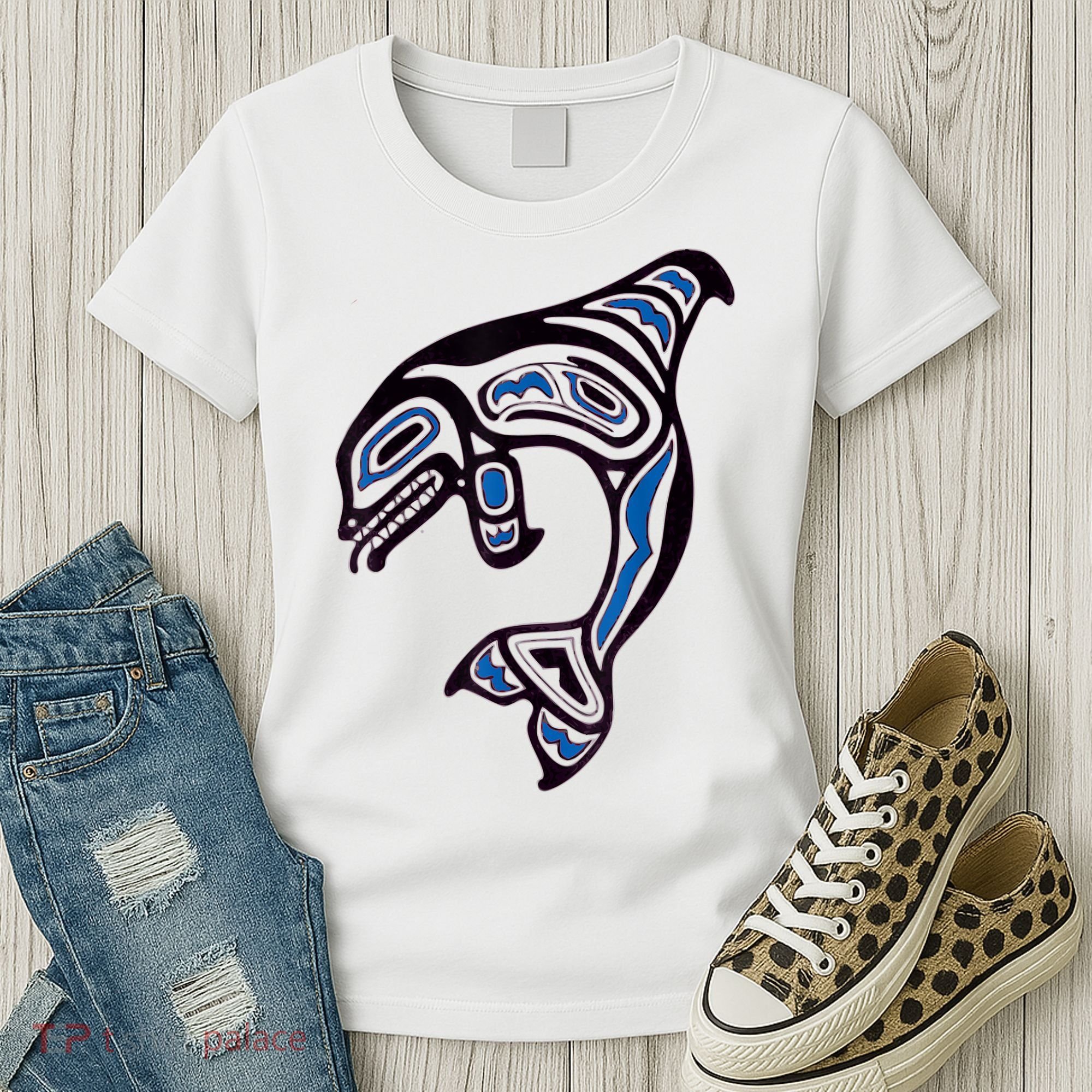 Killer Whale Orca Pacific NW Native American Indian Women's T-Shirt