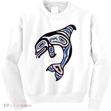 Killer Whale Orca Pacific NW Native American Indian Kids Sweatshirt
