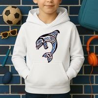Killer Whale Orca Pacific NW Native American Indian Kids Hoodie thumb 2