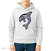 Killer Whale Orca Pacific NW Native American Indian Kids Hoodie thumb 4