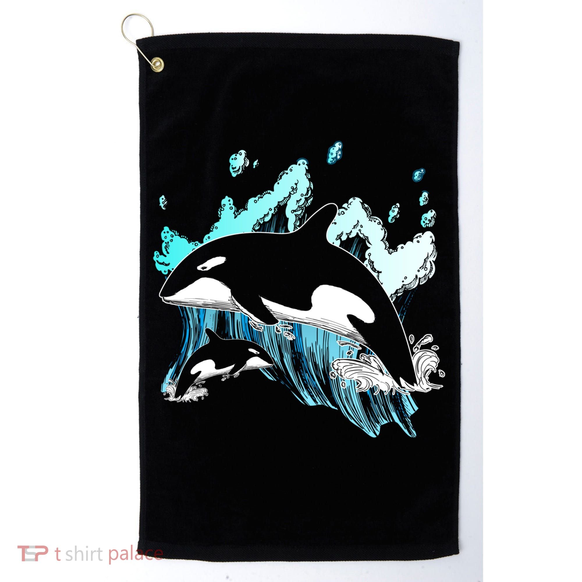 Killer Whale Ocean Lover Gift Idea Men Boys Kids Orca Great Gift Golf Towel