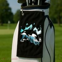 Killer Whale Ocean Lover Gift Idea Men Boys Kids Orca Great Gift Golf Towel thumb 2