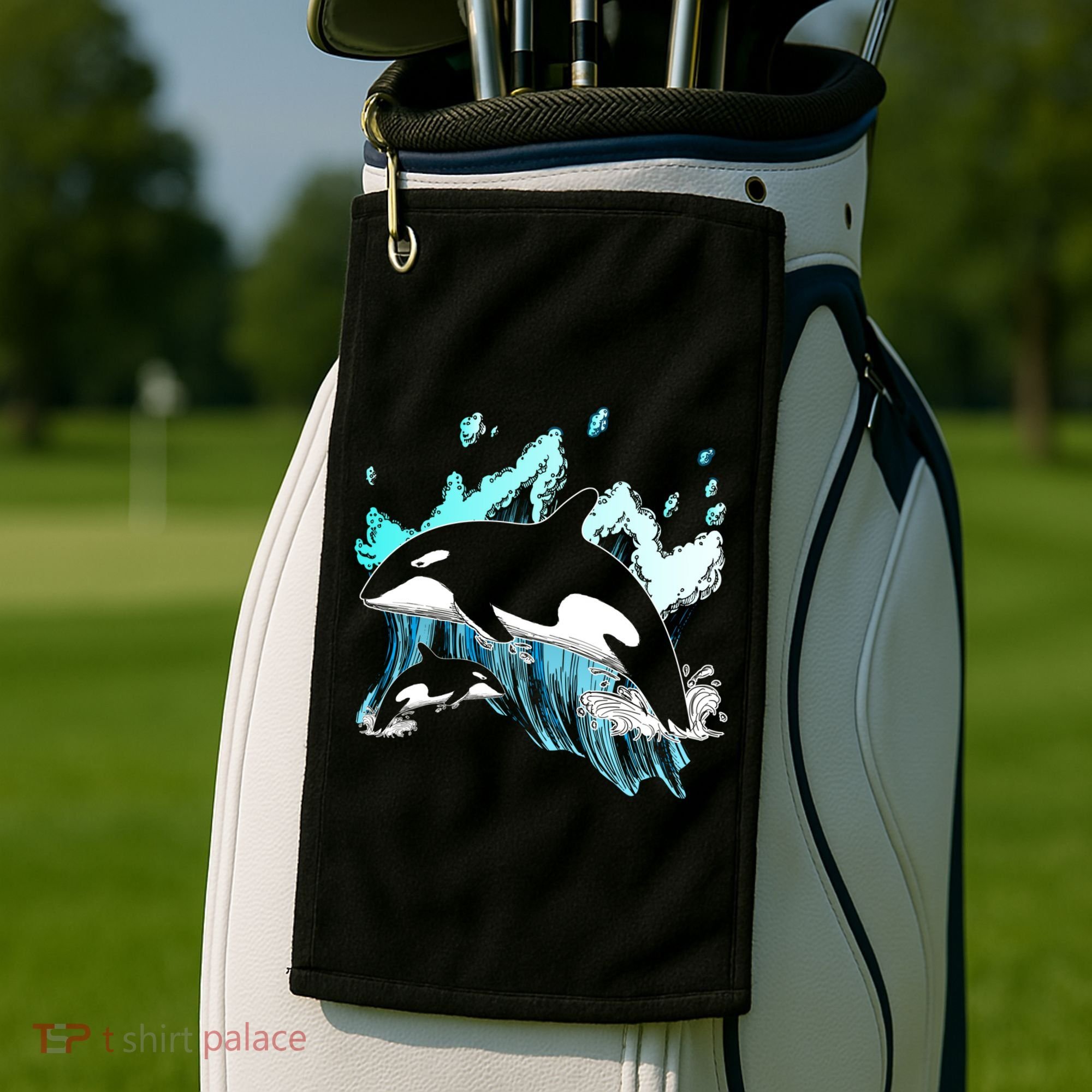 Killer Whale Ocean Lover Gift Idea Men Boys Kids Orca Great Gift Golf Towel