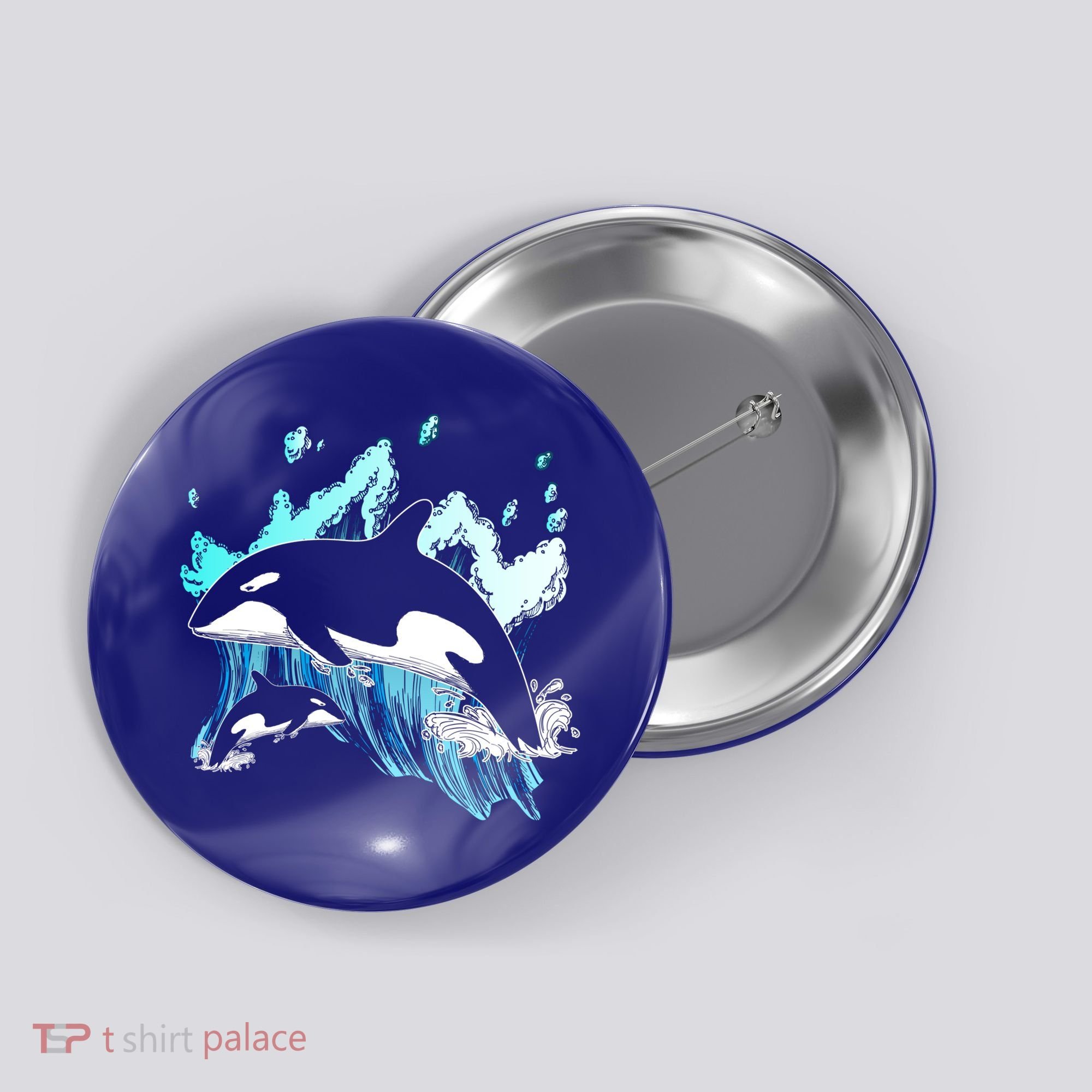 Killer Whale Ocean Lover Gift Idea Men Boys Kids Orca Great Gift Button
