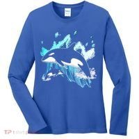 Killer Whale Ocean Lover Gift Idea Men Boys Kids Orca Great Gift Women's Long Sleeve Shirt thumb 0
