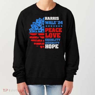 Kamala Walz Peace Love Equality Hope Diversity Women's Sweatshirt