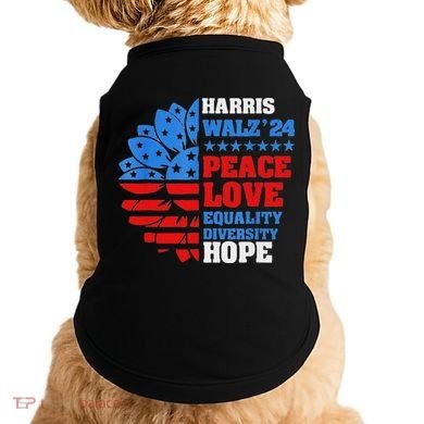 Kamala Walz Peace Love Equality Hope Diversity Doggie Tank