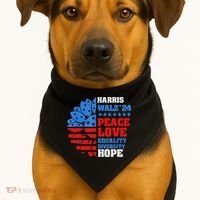 Kamala Walz Peace Love Equality Hope Diversity USA-Made Doggie Bandana thumb 1
