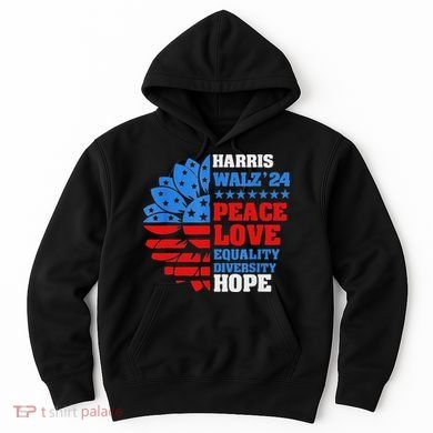 Kamala Walz Peace Love Equality Hope Diversity Hoodie
