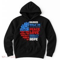 Kamala Walz Peace Love Equality Hope Diversity Hoodie thumb 0