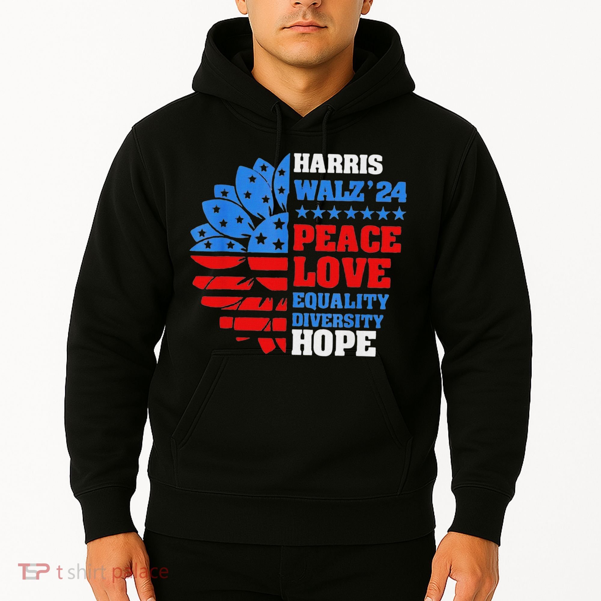 Kamala Walz Peace Love Equality Hope Diversity Hoodie