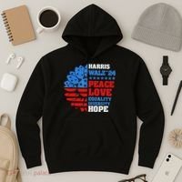 Kamala Walz Peace Love Equality Hope Diversity Hoodie thumb 3