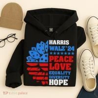 Kamala Walz Peace Love Equality Hope Diversity Hoodie thumb 4