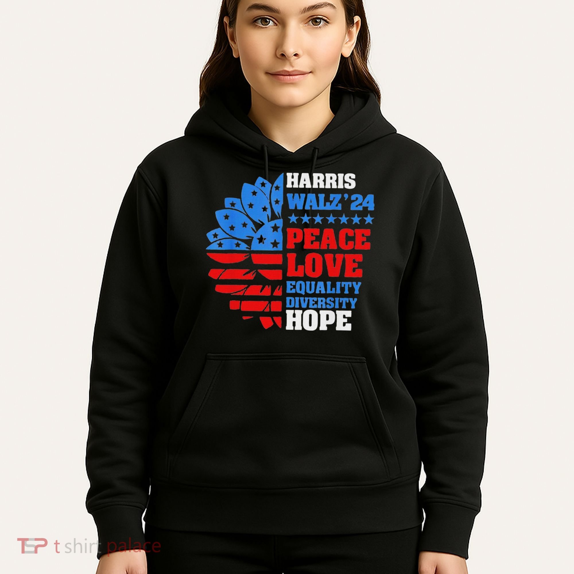 Kamala Walz Peace Love Equality Hope Diversity Hoodie