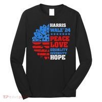 Kamala Walz Peace Love Equality Hope Diversity Long Sleeve Shirt thumb 0