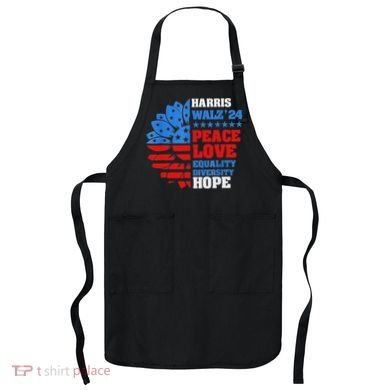 Kamala Walz Peace Love Equality Hope Diversity Apron