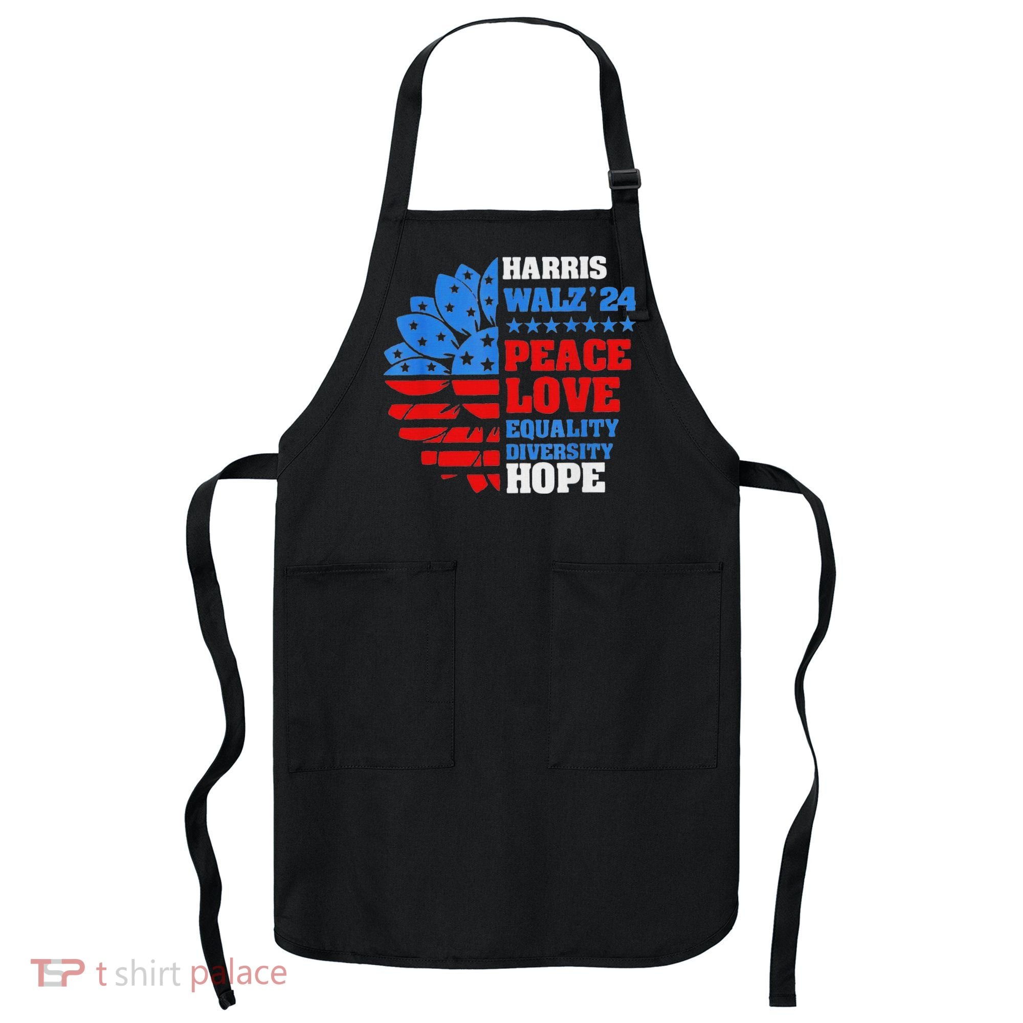 Kamala Walz Peace Love Equality Hope Diversity Apron