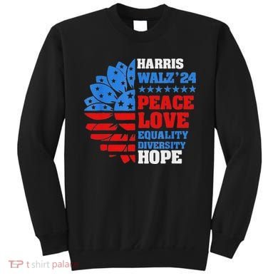 Kamala Walz Peace Love Equality Hope Diversity Sweatshirt