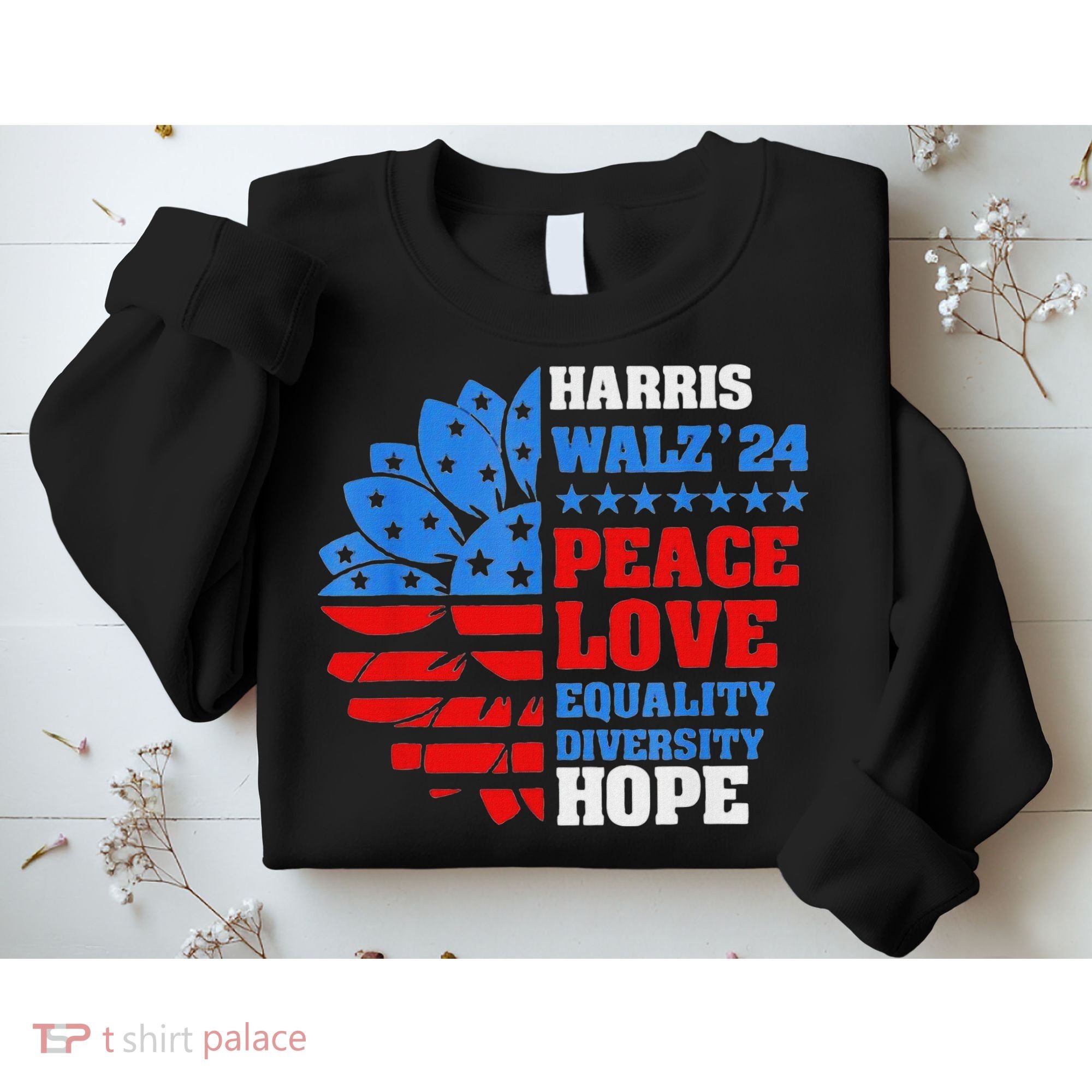 Kamala Walz Peace Love Equality Hope Diversity Sweatshirt