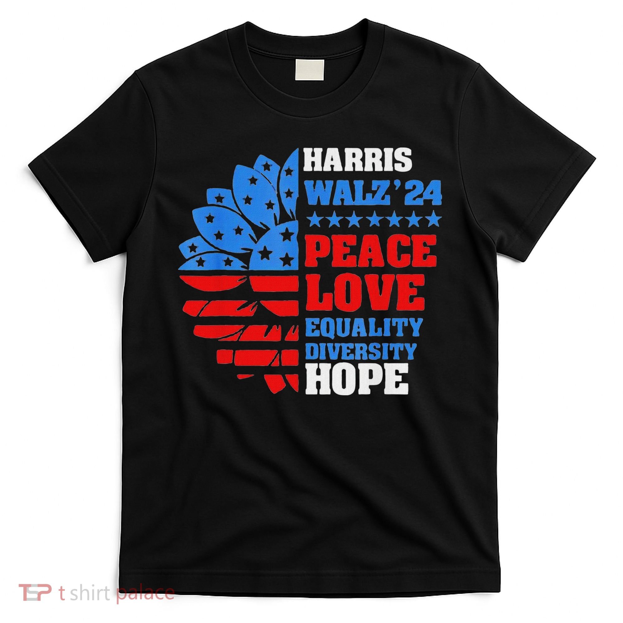 Kamala Walz Peace Love Equality Hope Diversity T-Shirt