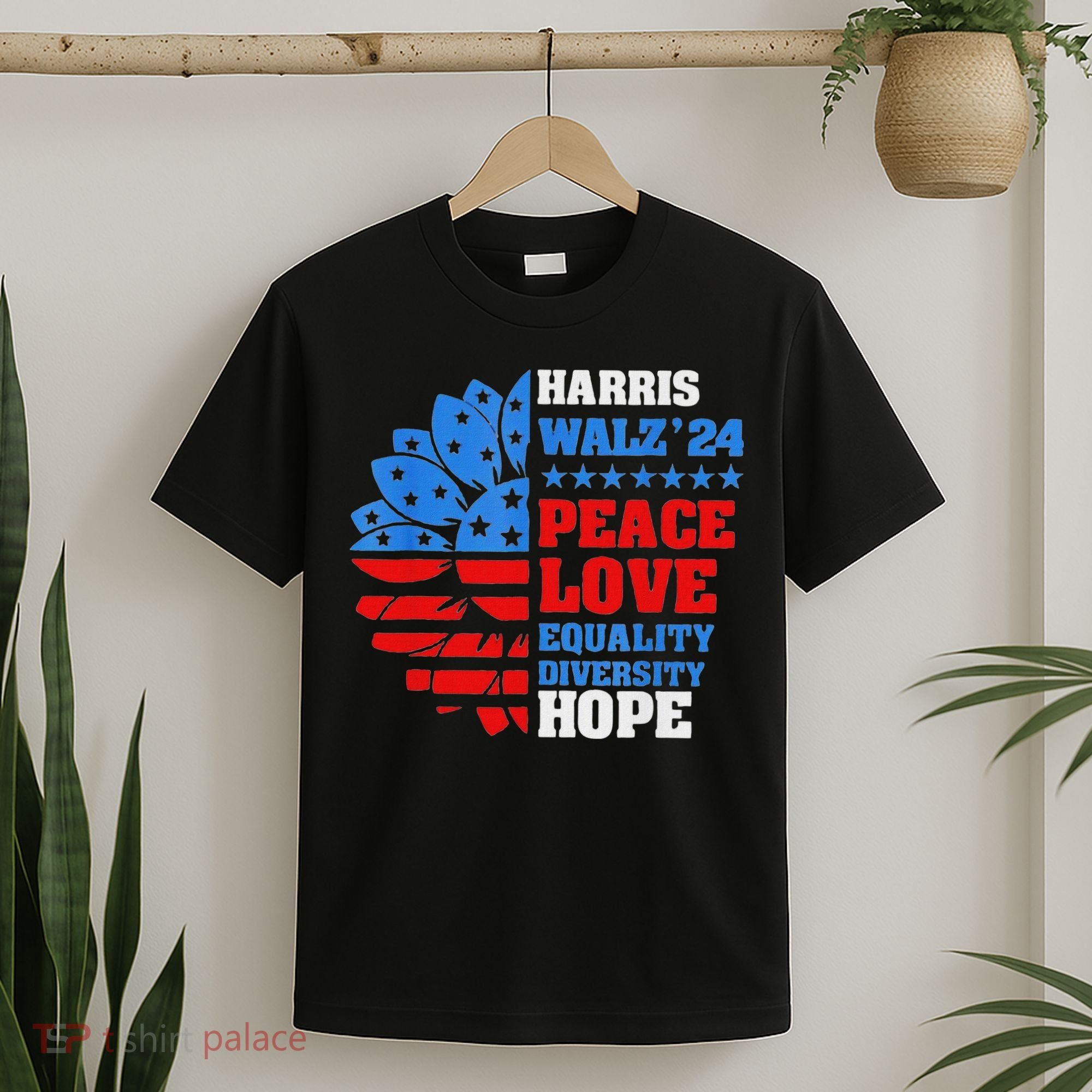 Kamala Walz Peace Love Equality Hope Diversity T-Shirt